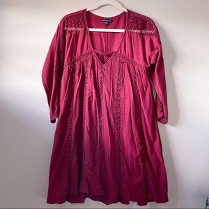 American Eagle Red Long Sleeve Dress